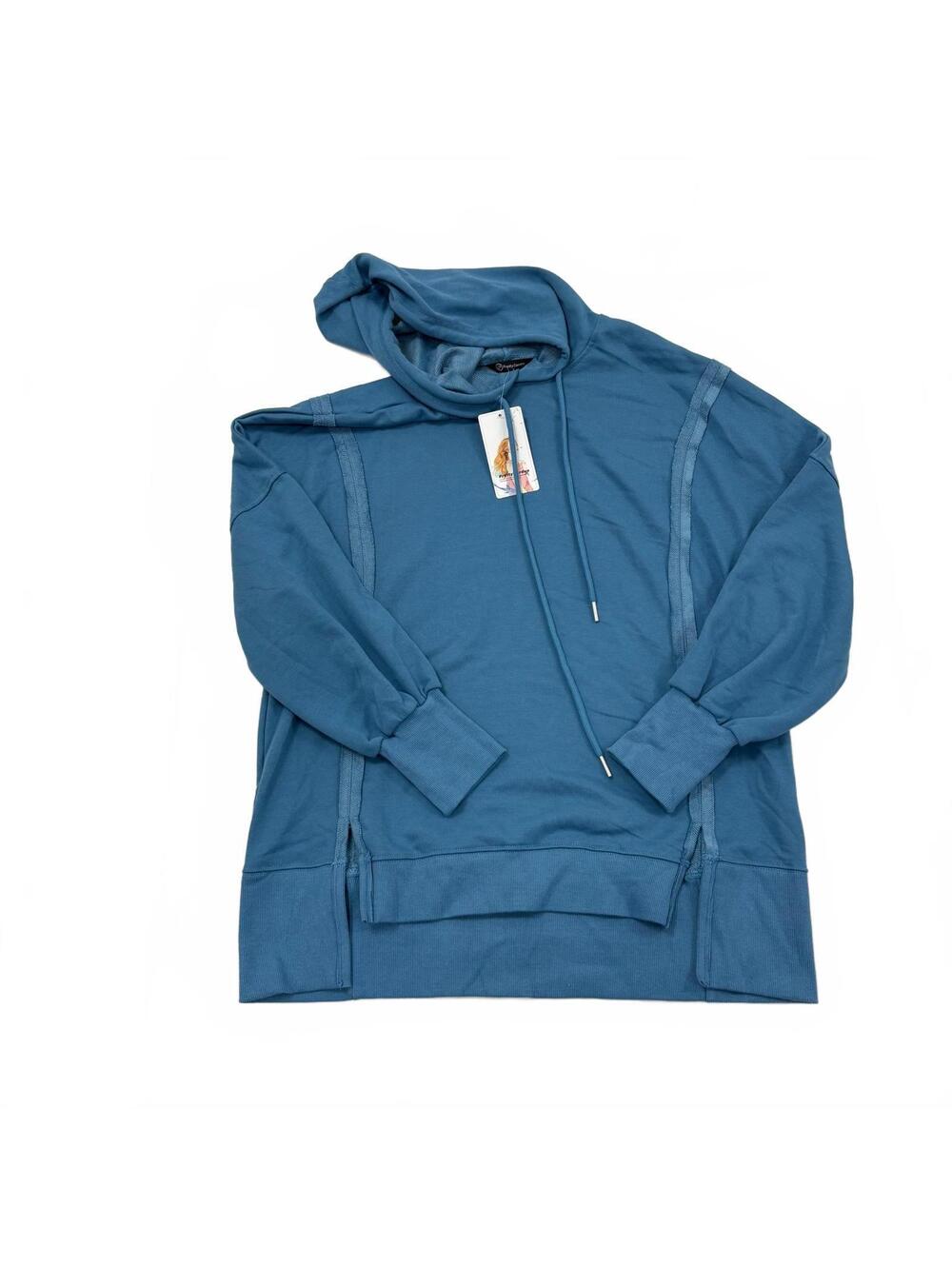 PrettyGarden Women's Blue Hoodie Sweatshirt Size S Polyester Cotton Blend NWT